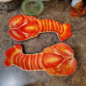Fitz & Floyd Coastal Critters RETIRED Lobster Dishes Set of Two Nautical Crab